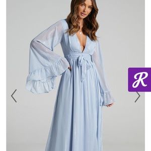 Showpo dangerous woman maxi dress in light blue
